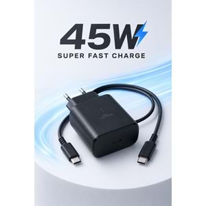 NODAR ND1007 Type-C PD Hızlı Şarj Seti 45W Type-C Adaptörlü 1 m PVC Kablolu Siyah