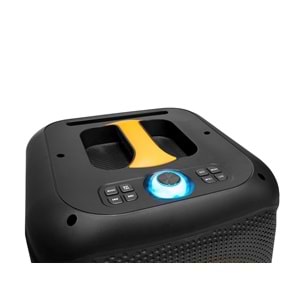 NDR NDR2210 Çift Karaoke Mikrofonlu Bluetooth Hoparlör FM Radyo 20W 10.5 İnç RGB Kumandalı Siyah