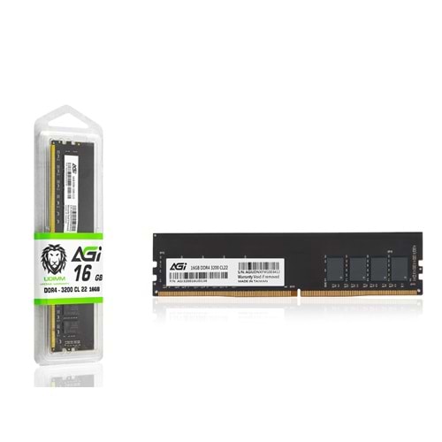 AGI AGI320016UD138 DDR4-3200 UDIMM CL22 PC RAM 16GB Siyah