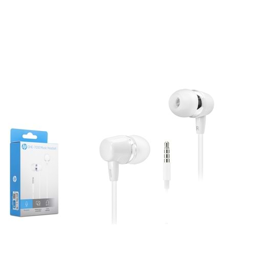 HP DHE7000WT Kablolu Kulak İçi Kulaklık Mikrofonlu 3.5mm PC Telefon Uyumlu - Beyaz