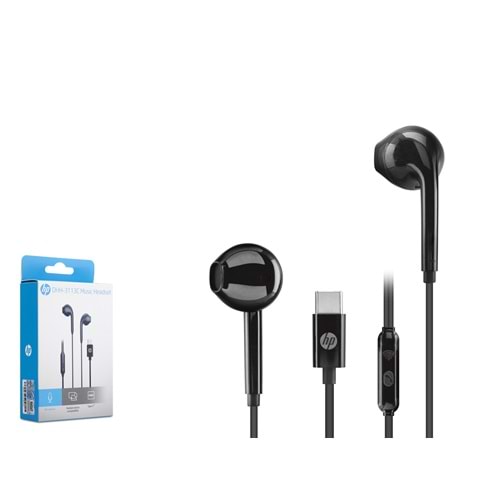 HP DHH3113CBK Kablolu Kulak İçi Mikrofonlu Kulaklık Type-C PC Telefon Uyumlu Siyah