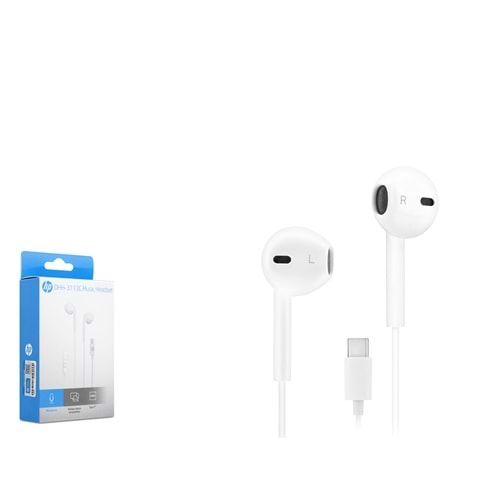 HP DHH3113CWT Kablolu Kulak İçi Kulaklık Mikrofonlu Type-C PC Telefon Uyumlu - Beyaz