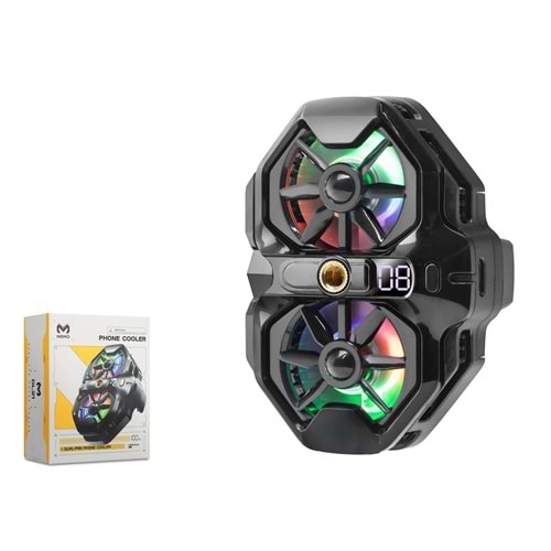 HADRON DL21 Klipsli Telefon Soğutucu Çift Fanlı RGB Tripod Bağlantılı Siyah