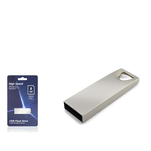 ELBA-8M 8 GB USB 2.0 Metal Gövde Flash Bellek Gri