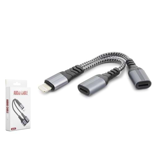 HADRON GJ-013 Lightning to 2 x Lightning Dişi Ayırıcı Kablo - Siyah