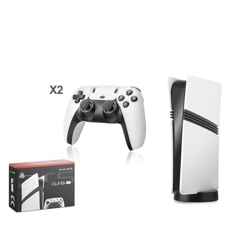 HADRON GS5 PRO Retro Oyun Konsolu HDMI Çift GamePad Seti 128 GB Hafıza Kartlı 2.4G Kablosuz Beyaz