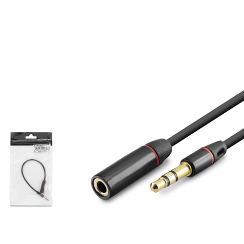 HADRON HD4122 3.5 mm AUX Uzatma Kablosu 20 cm - Siyah