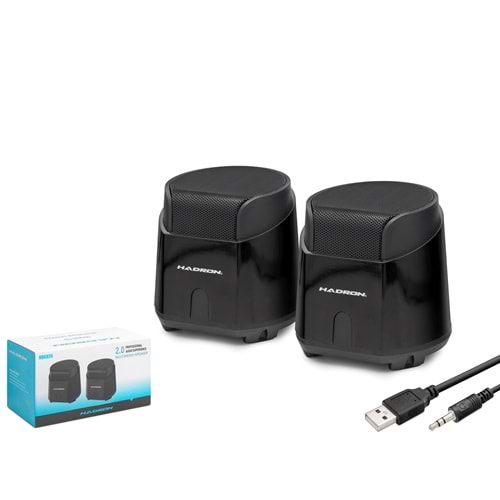 HADRON HD6024 Masaüstü Hoparlör 1+1 USB + 3.5mm - Siyah