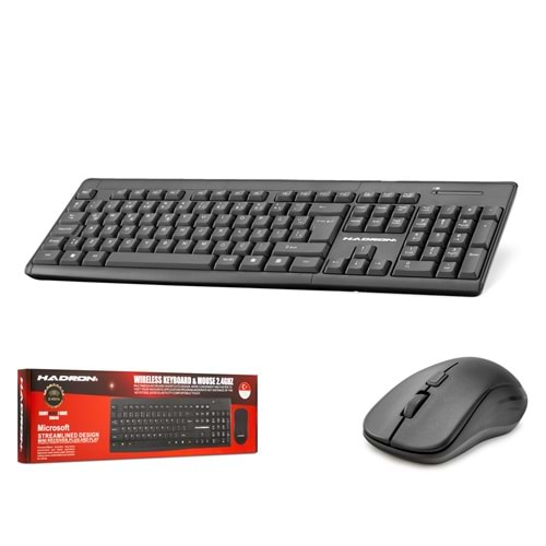 HADRON HD840 Kablosuz Klavye ve Mouse Seti - Siyah