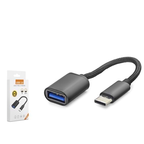 HADRON HDX1001S Type-C to USB 3.0 OTG Adaptör - Siyah