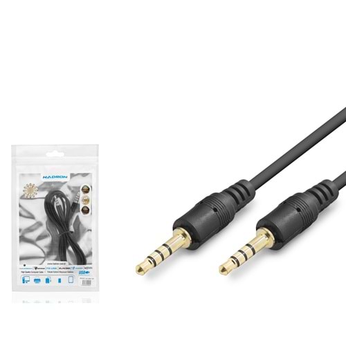 HADRON HDX1013 3.5 mm TRRS AUX Kablosu 1.2 m - Siyah
