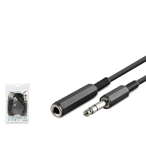 HADRON HDX1050 6.35mm Gitar Uzatma Kablosu 1.5 m - Siyah