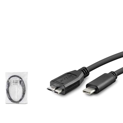 HADRON HDX1062 Type-C to Micro-B 3.0 Harddisk Kablosu 60 cm - Siyah