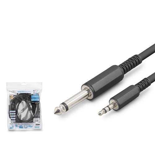 HADRON HDX1078 6.35mm to 3.5mm Gitar Kablosu 5 m - Siyah