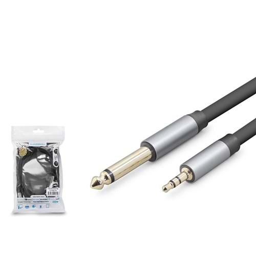 HADRON HDX1079 3.5mm to 6.35mm Gitar Kablosu 1.5 m - Siyah