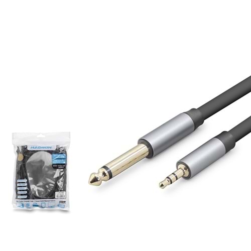 HADRON HDX1081 3.5mm to 6.35mm Gitar Kablosu 5 m - Siyah