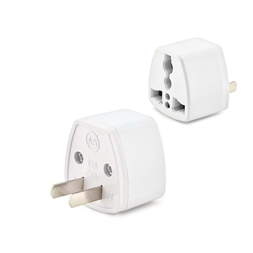 HADRON HDX1252 Amerikan Tip Erkek Universal Dişi Fiş Adaptörü 10A 250V - Beyaz