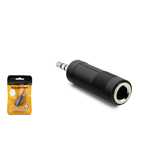 HADRON HDX1331 3.5 mm to 6.35 mm Dişi Ses Dönüştürücü - Siyah