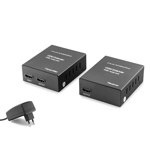 HADRON HDX1369 HDMI Extender Loop-Out 1080p 150 m - Siyah