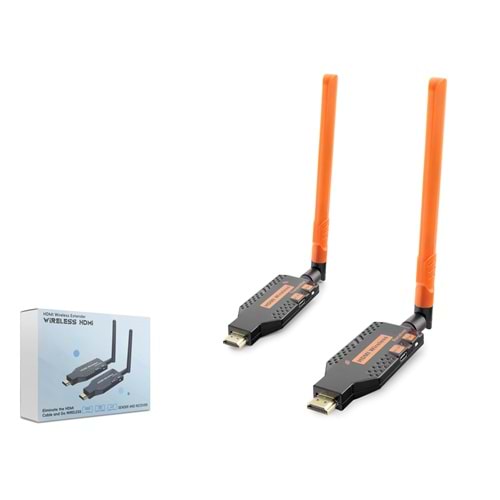 HADRON HDX1382 HDMI Kablosuz Görüntü ve Ses Aktarım Seti 1080p 150 m - Siyah