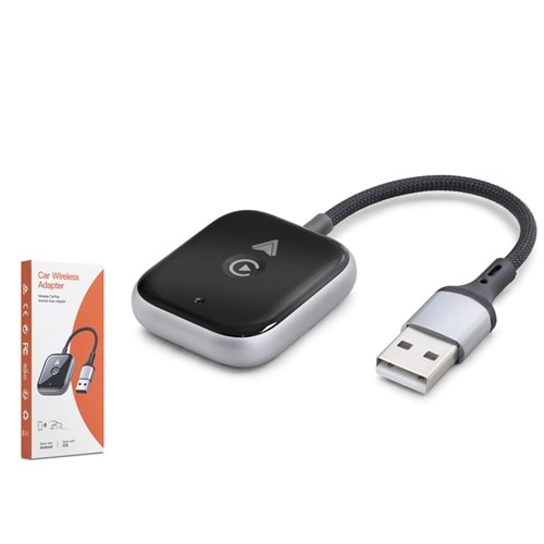 HADRON HDX1397 Kablosuz CarPlay ve Android Auto Adaptörü Bluetooth 5.0 5 GHz WiFi - Siyah