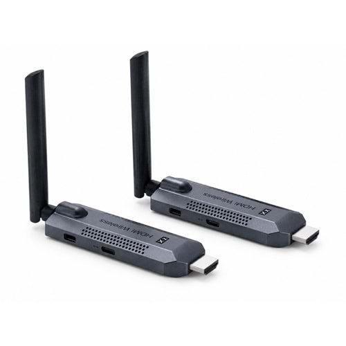 HADRON HDX1445 Kablosuz HDMI Görüntü Aktarım Seti 1080p 60 Hz 150 m Gri