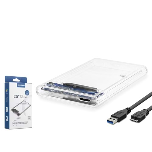 HADRON HDX1760 2.5 SATA HDD/SSD Harici Disk Kutusu USB 3.0 - Şeffaf