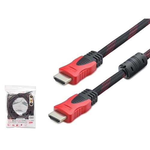 HADRON HDX2011 HDMI Kablo 20 m - Siyah Kırmızı
