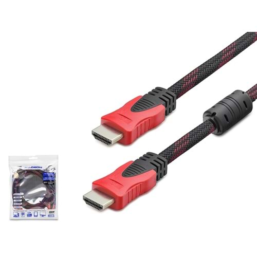 HADRON HDX2012 HDMI Kablo 1.5 m - Siyah Kırmızı