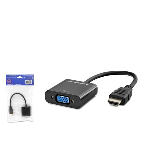 HADRON HDX2020 HDMI to VGA Dişi Görüntü Dönüştürücü 1080p - Siyah