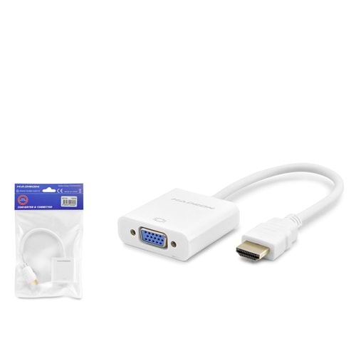 HADRON HDX2020B HDMI to VGA Dişi Görüntü Dönüştürücü 1080p - Beyaz