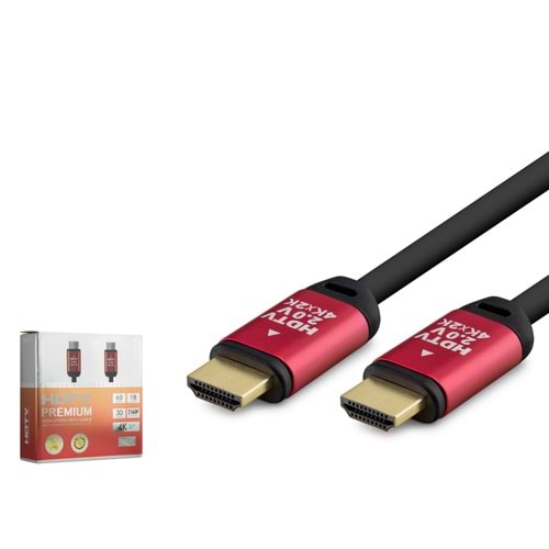 HADRON HDX2041 HDMI 2.0 Kablo 4K UHD OD 8.0 mm 30 m - Siyah Kırmızı