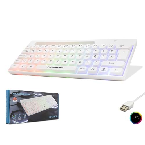 HADRON HDX2608 Gaming Mini Klavye LED - Beyaz