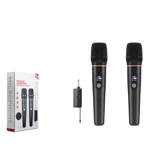 HADRON HDX2791 Profesyonel Kablosuz UHF 2 Mikrofonlu Set 6.35 mm - Siyah