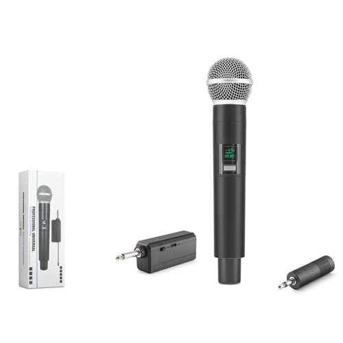 HADRON HDX2801 Kablosuz UHF El Mikrofonu 6.35 mm Siyah