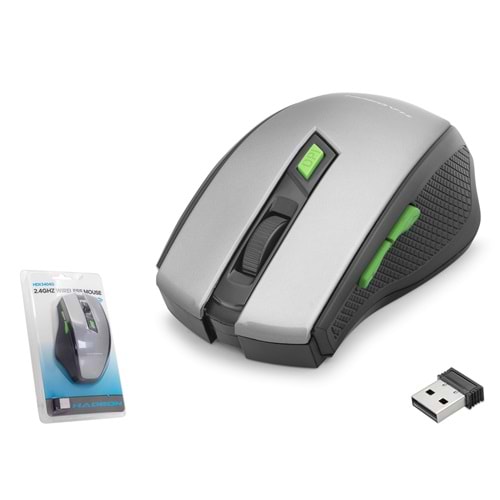 HADRON HDX3404G Kablosuz Mouse 800/1600 DPI - Gri Siyah