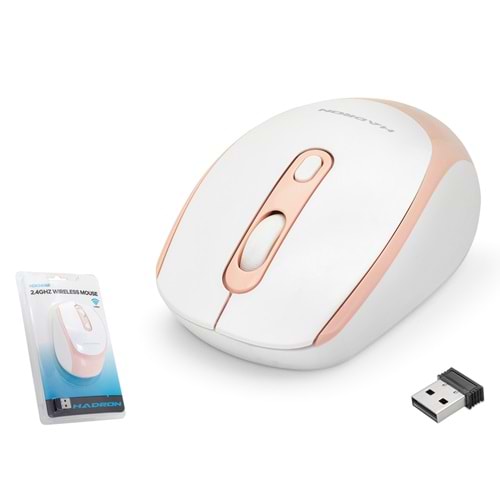 HADRON HDX3406R Kablosuz Mouse 800/1600 DPI - Beyaz Pembe
