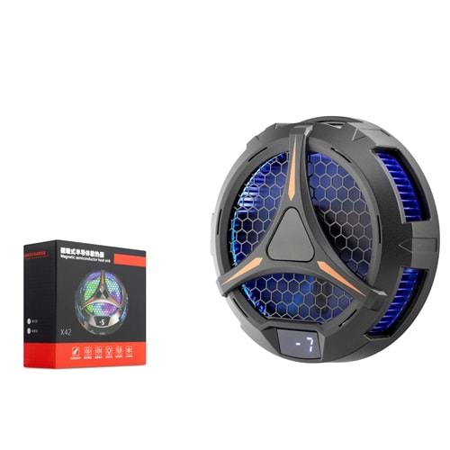 HADRON HDX4384 Telefon Tablet Soğutucu Fan Manyetik Isı Göstergeli RGB - Siyah