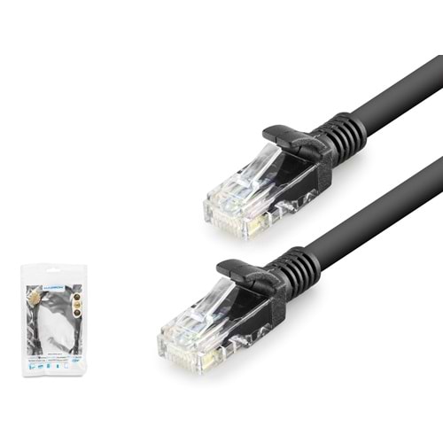 HADRON HDX5067 Cat6 Ethernet Patch Kablosu 1 Gbps 250 MHz 30 cm - Siyah