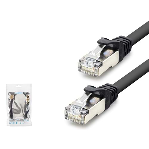 HADRON HDX5088 Cat7 Ethernet Patch Kablosu 10 Gbps 600 MHz 30 cm - Siyah