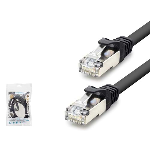 HADRON HDX5090 Cat7 Ethernet Patch Kablosu 10 Gbps 600 MHz 1 m - Siyah
