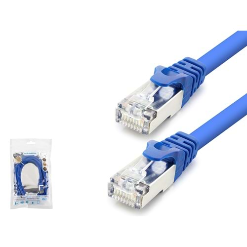 HADRON HDX5100 Cat7 Ethernet Patch Kablosu 10 Gbps 600 MHz 1.5 m - Mavi