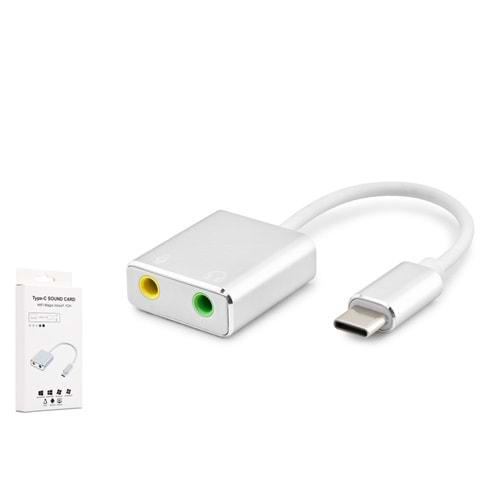 HADRON HDX5256 Type-C Harici Ses Kartı 7.1 - Beyaz