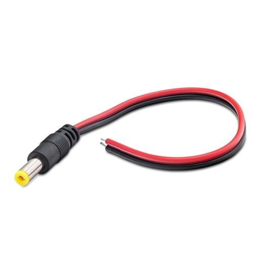 HADRON HDX5505 DC Power Jack Kablo 5.5 x 1.7 mm 26 cm - Kırmızı Siyah