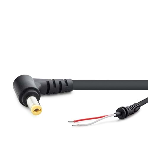 HADRON HDX5511 Laptop Adaptör DC Jack Kablosu 5.5 x 1.7 mm L Tip Acer / HP / Toshiba / Fujitsu Uyumlu 1.2 m - Siyah