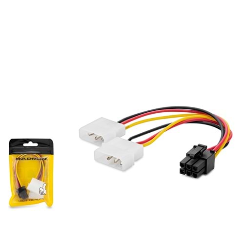 HADRON HDX5520 Ekran Kartı Power Y Kablosu 2x 4 Pin to 6 Pin 12V 26 cm