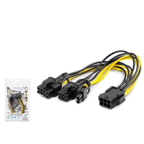 HADRON HDX5536 SATA Power Y Kablosu 2 in 1 - Siyah