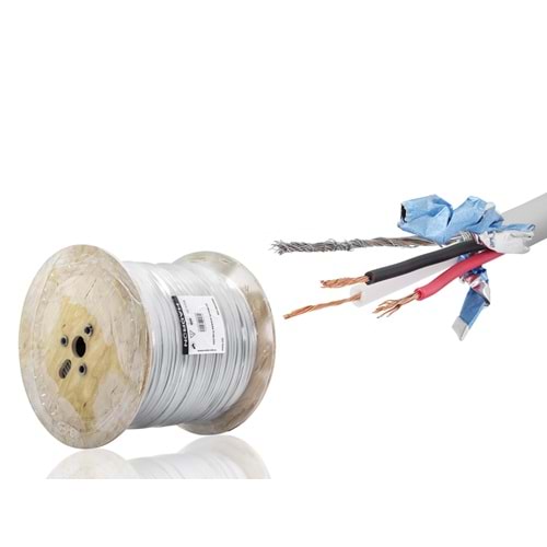 HADRON HDX5580-500 CCTV Kablo Mini Coax ECO CCA 2x0.50 mm 500 m - Gri