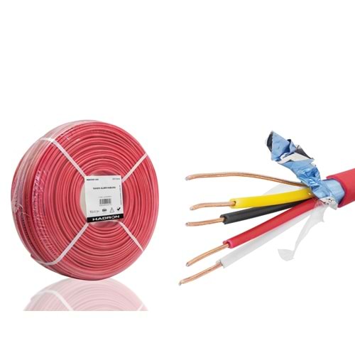 HADRON HDX5581-250 Yangın Alarm Kablosu J-Y(St)Y..Lg CCA 2x2x0.80 mm 250 m - Kırmızı