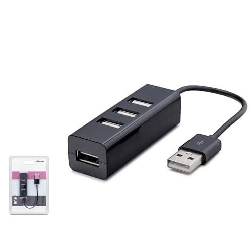 HADRON HDX7014 USB Hub 4 Port 480 Mbps - Siyah